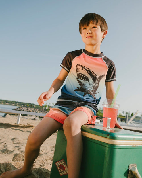 Swim Trunks Blue And Orange Gradient - H30OB31_3H159