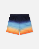 Swim Trunks Blue And Orange Gradient - H30OB31_3H159
