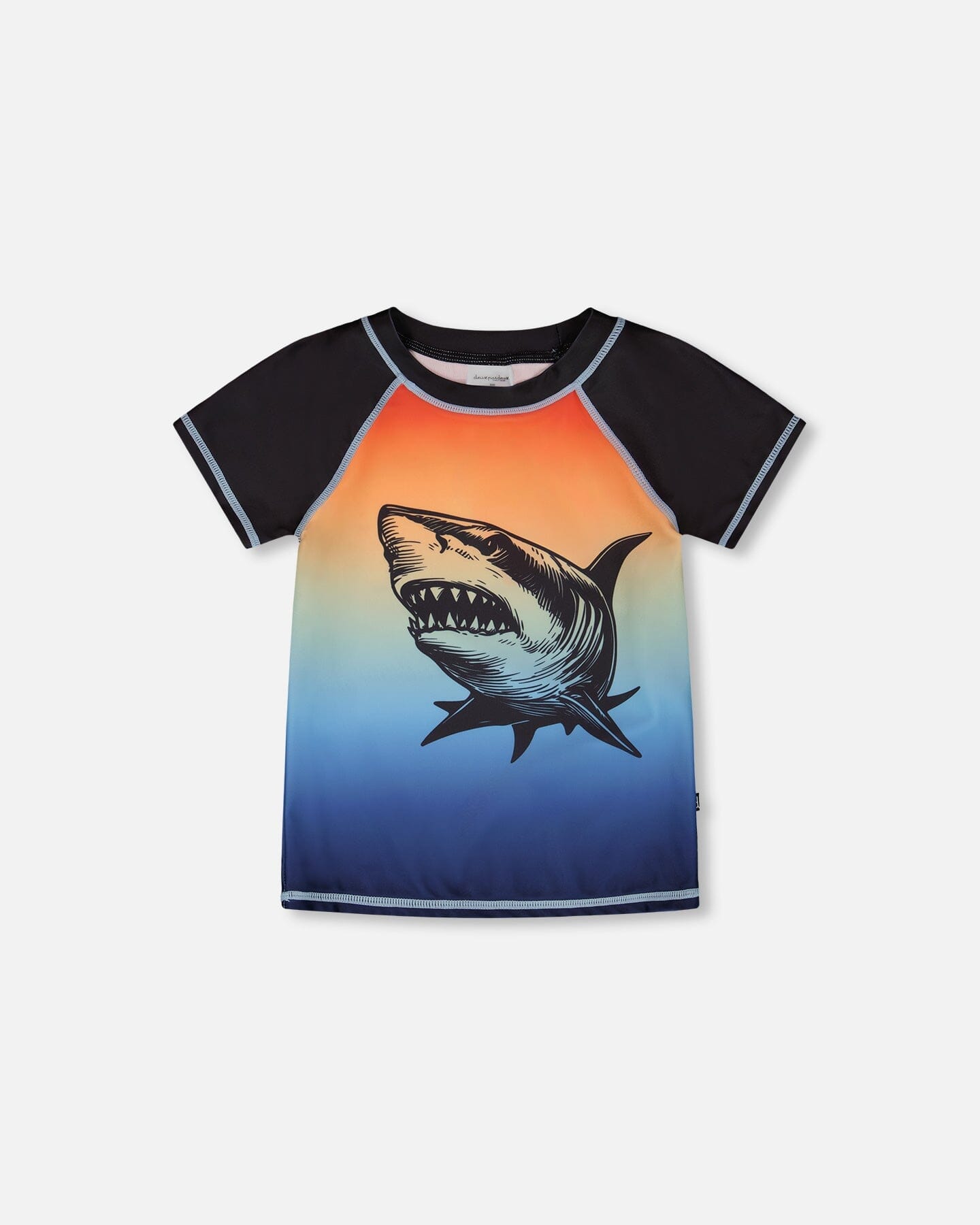 Short Sleeve Rashguard Blue And Orange Gradient - H30OB65_3H159