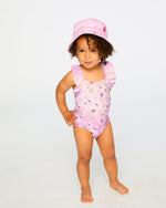 Baby And Toddler One-Piece Swimsuit Purple Flower Print - H30OG10_3H143