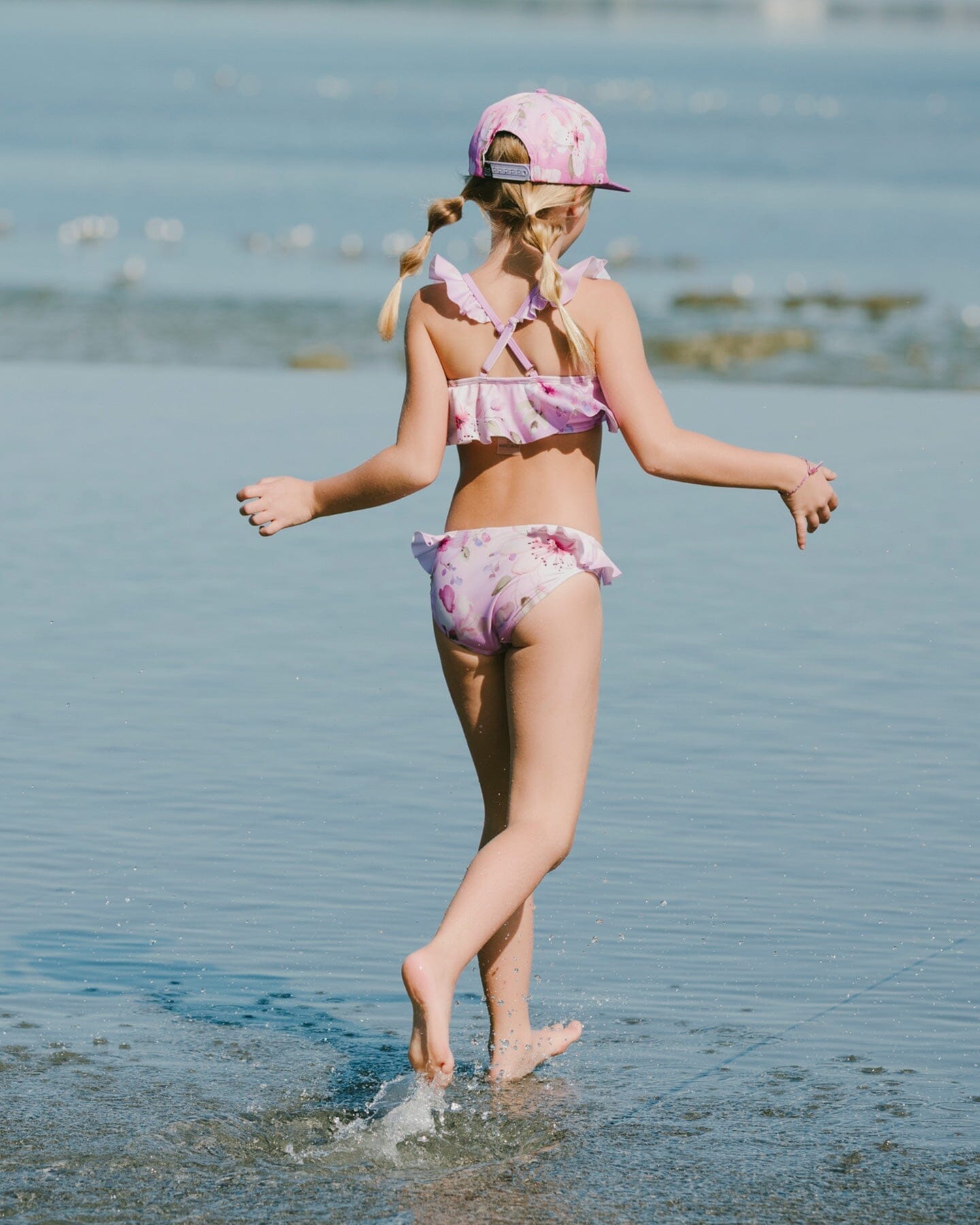 Two-Piece Swimsuit Purple Flower Print - H30OG12_3H143
