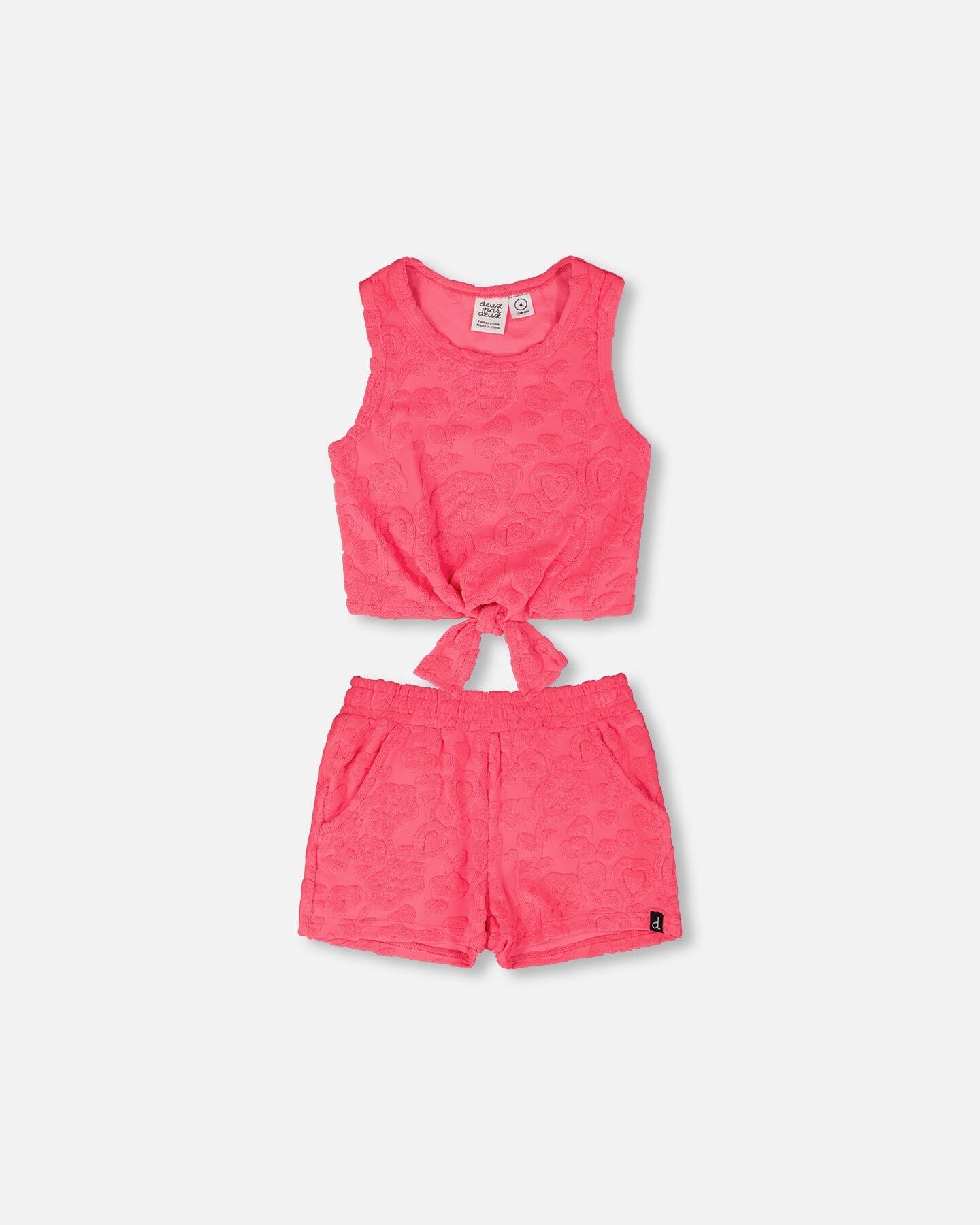 Terry Tank Top With Shorts Set Pink - H30OG13_3H186