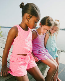 Terry Tank Top With Shorts Set Pink - H30OG13_3H186