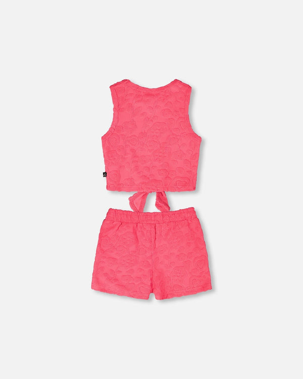 Terry Tank Top With Shorts Set Pink - H30OG13_3H186