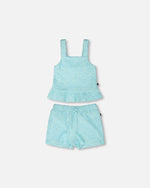 Terry Tank Top With Shorts Set Light Blue - H30OG14_3H182