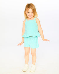 Terry Tank Top With Shorts Set Light Blue - H30OG14_3H182