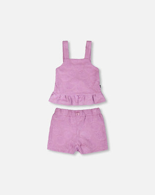 Terry Tank Top With Shorts Set Lilac - H30OG15_3H185