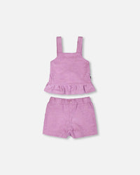 Terry Tank Top With Shorts Set Lilac - H30OG15_3H185
