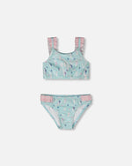 Two-Piece Swimsuit Blue Seahorse Print - H30OG22_3H150