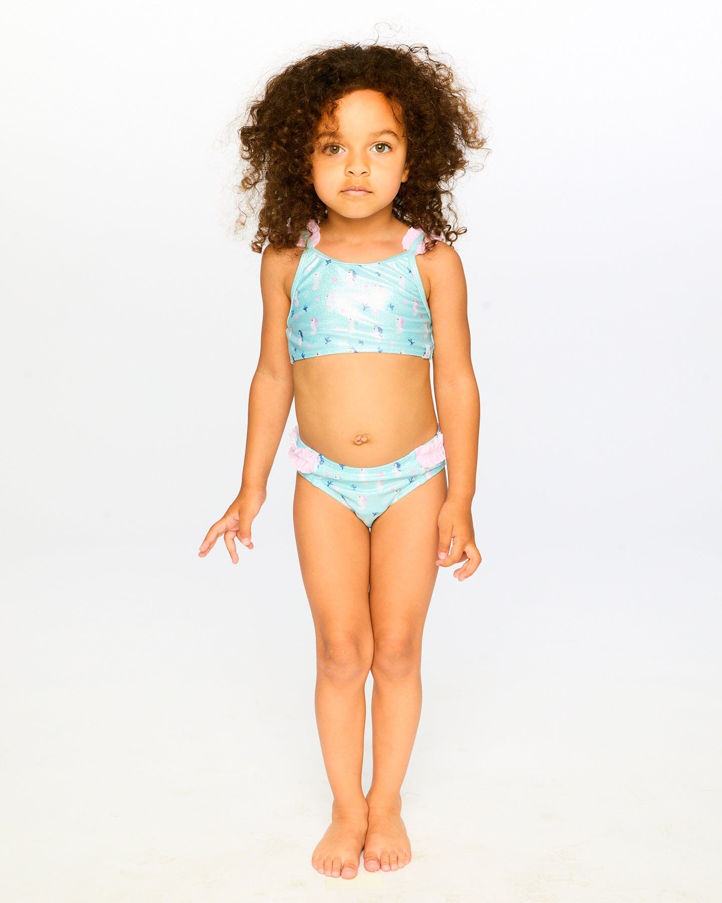 Two-Piece Swimsuit Blue Seahorse Print - H30OG22_3H150