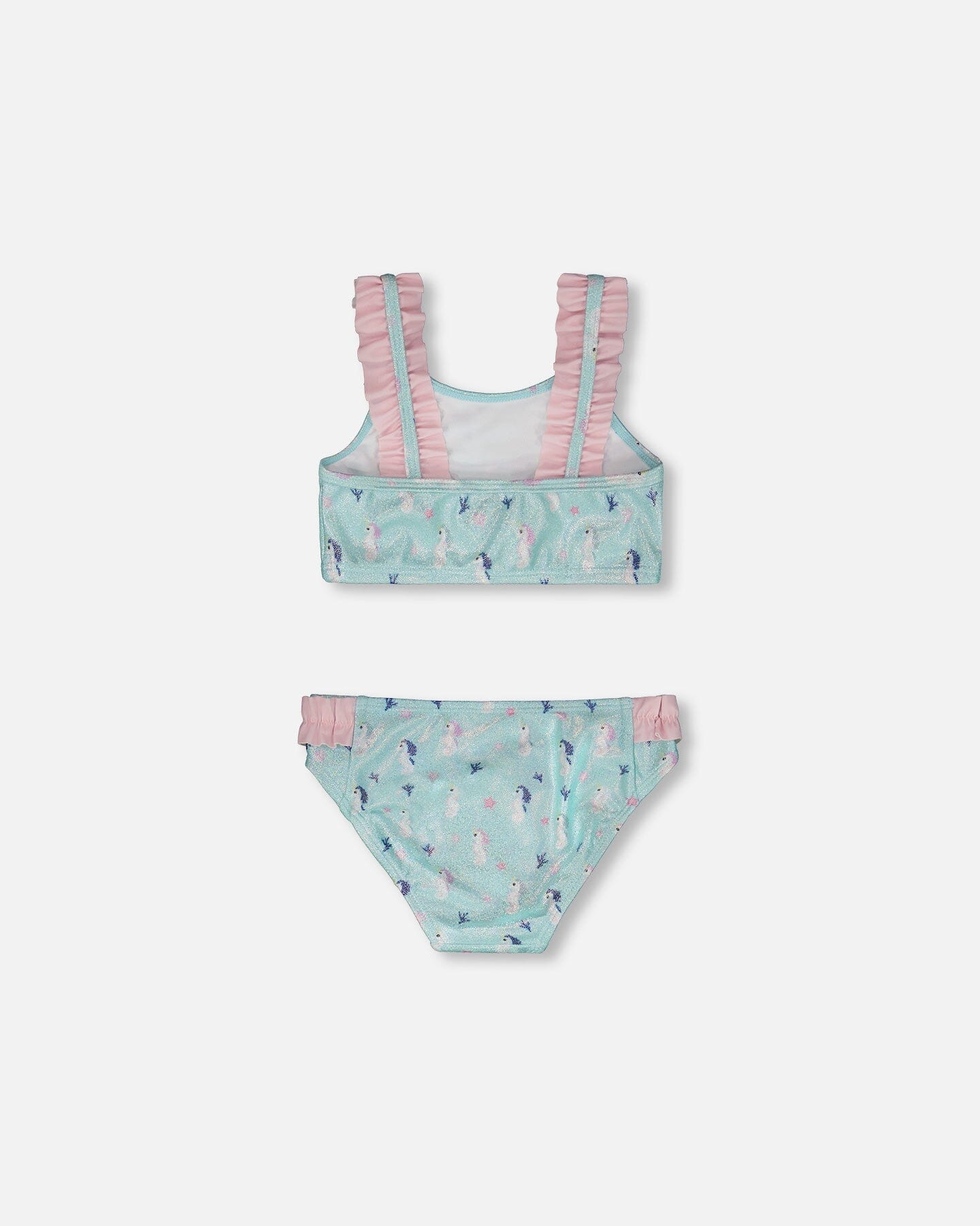 Two-Piece Swimsuit Blue Seahorse Print - H30OG22_3H150