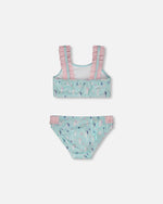 Two-Piece Swimsuit Blue Seahorse Print - H30OG22_3H150