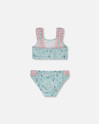 Two-Piece Swimsuit Blue Seahorse Print - H30OG22_3H150