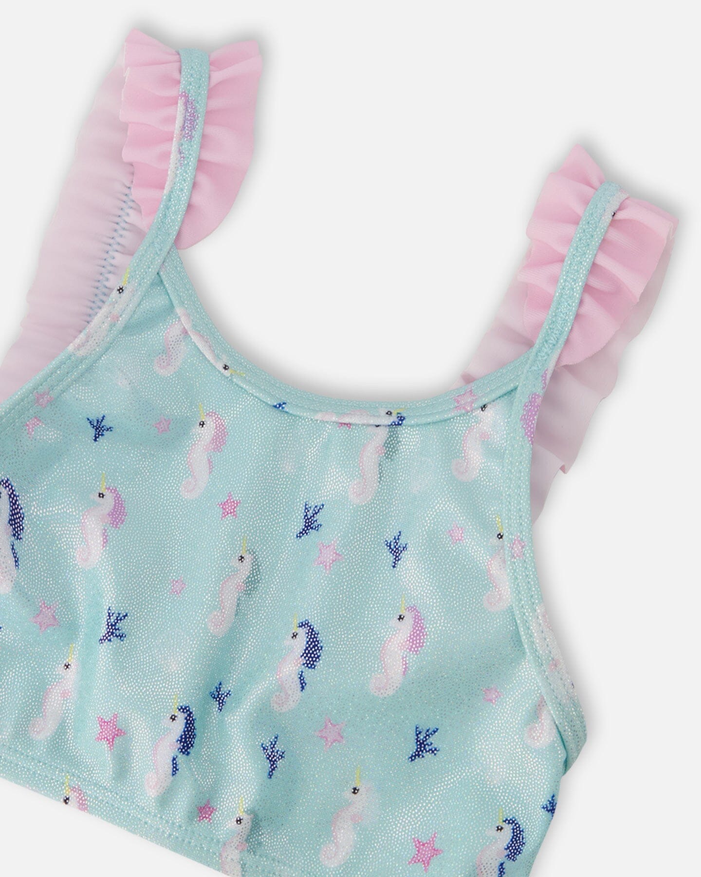 Two-Piece Swimsuit Blue Seahorse Print - H30OG22_3H150