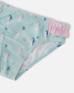 Two-Piece Swimsuit Blue Seahorse Print - H30OG22_3H150