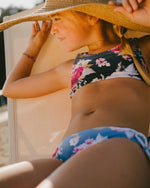 Two-Piece Swimsuit Blue Rose Print - H30OG23_3H144