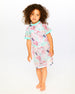Mesh Beach Dress Blue Flamingo Print - H30OG30_3H154