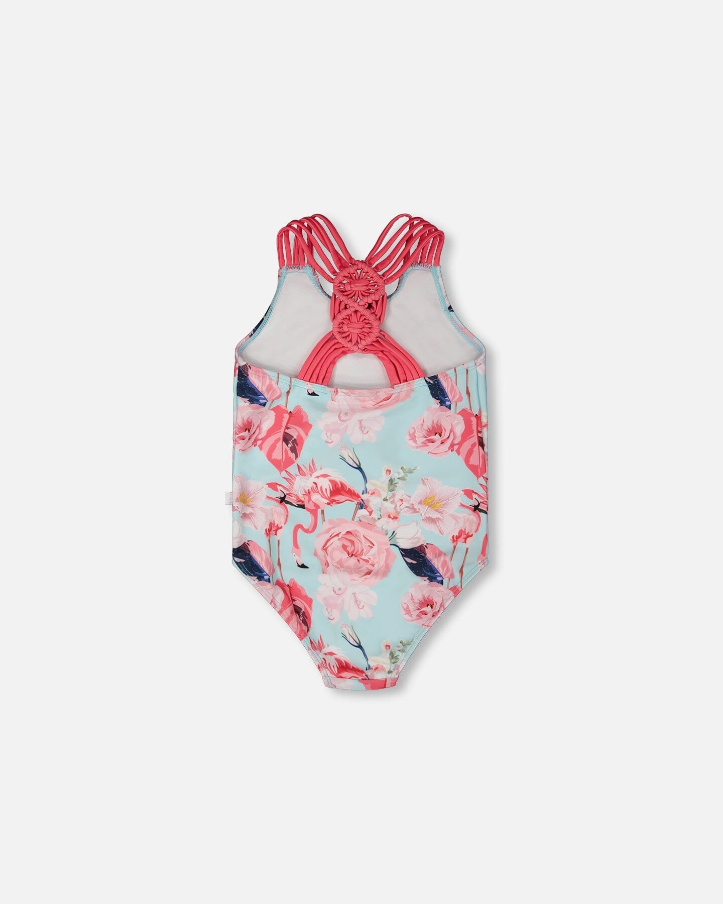 One-Piece Swimsuit Blue Flamingo Print - H30OG31_3H154