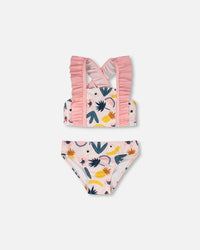 Two-Piece Swimsuit Pink Printed Fruits - H30OG34_3H149