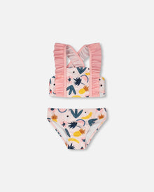 Two-Piece Swimsuit Pink Printed Fruits - H30OG34_3H149