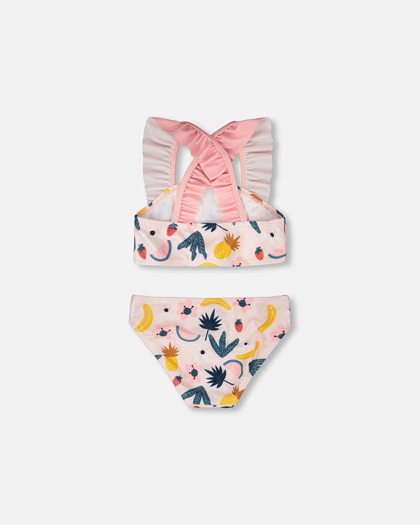 Two-Piece Swimsuit Pink Printed Fruits - H30OG34_3H149