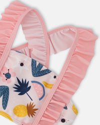 Two-Piece Swimsuit Pink Printed Fruits - H30OG34_3H149