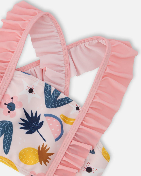 Two-Piece Swimsuit Pink Printed Fruits - H30OG34_3H149
