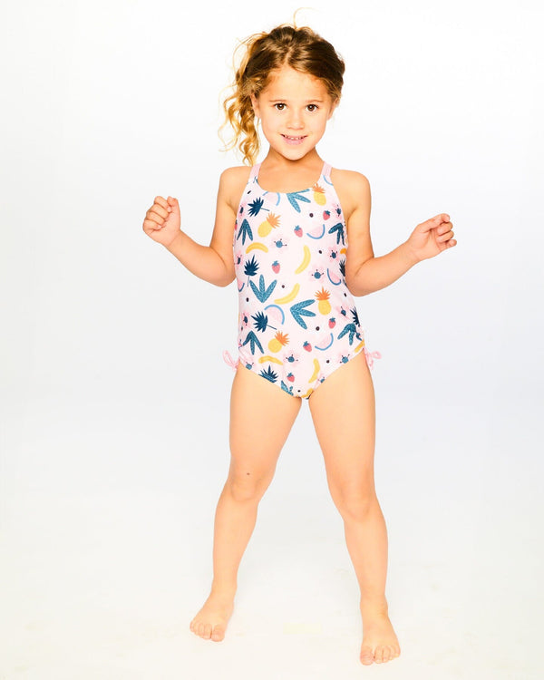 One-Piece Swimsuit Pink Printed Fruits - H30OG35_3H149