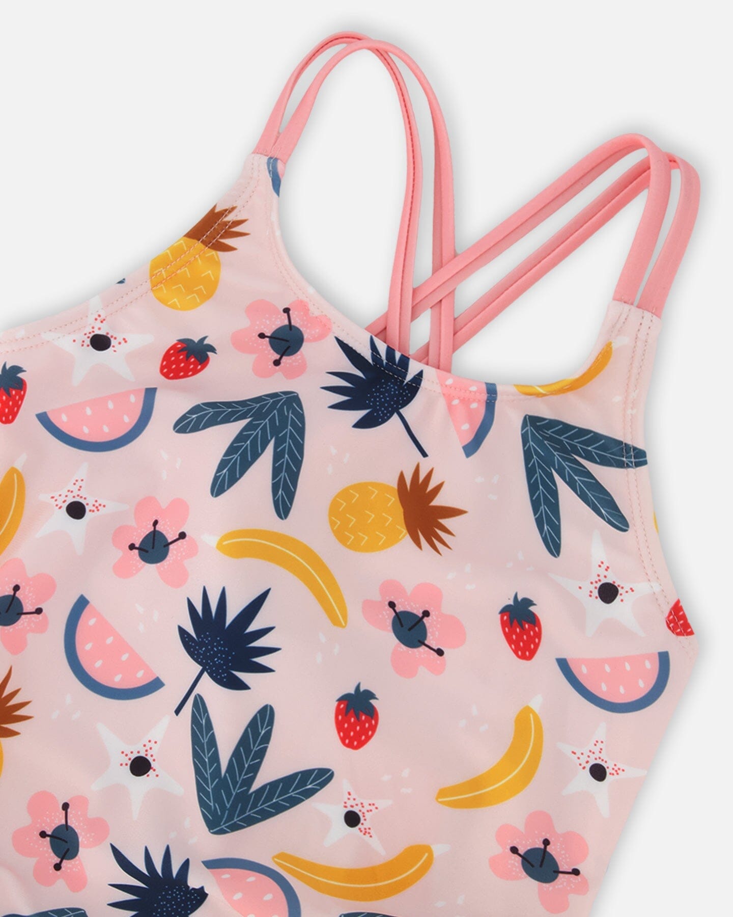 One-Piece Swimsuit Pink Printed Fruits - H30OG35_3H149
