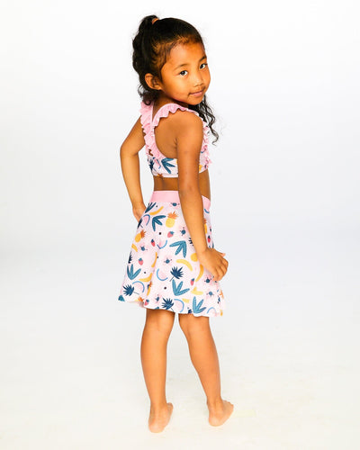 Beach Skirt Cover-Up Pink Printed Fruits - H30OG36_3H149