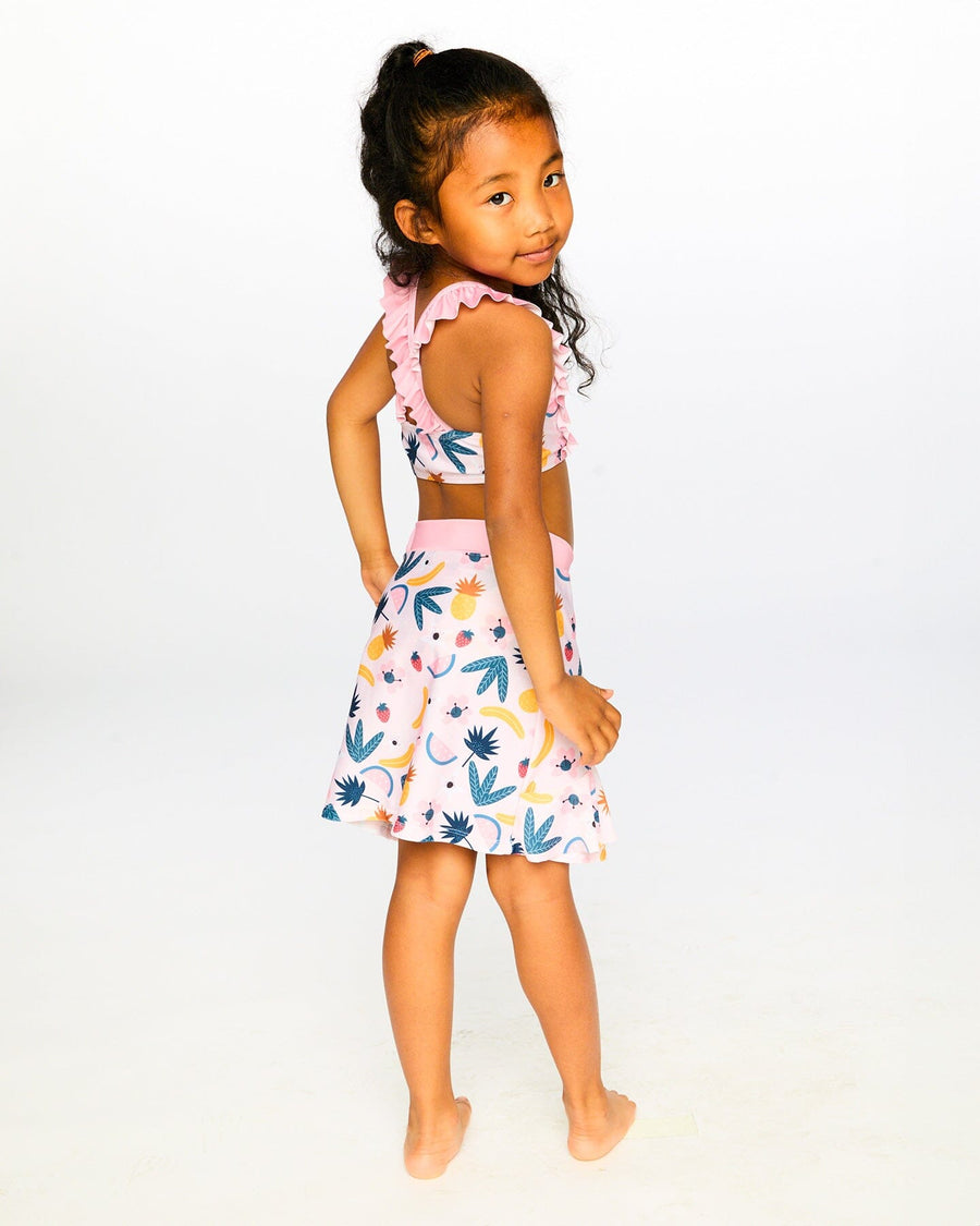 Beach Skirt Cover-Up Pink Printed Fruits - H30OG36_3H149