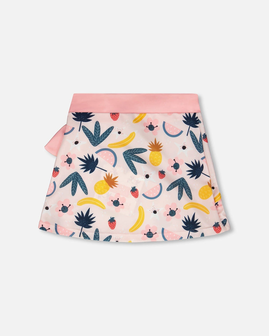Beach Skirt Cover-Up Pink Printed Fruits - H30OG36_3H149