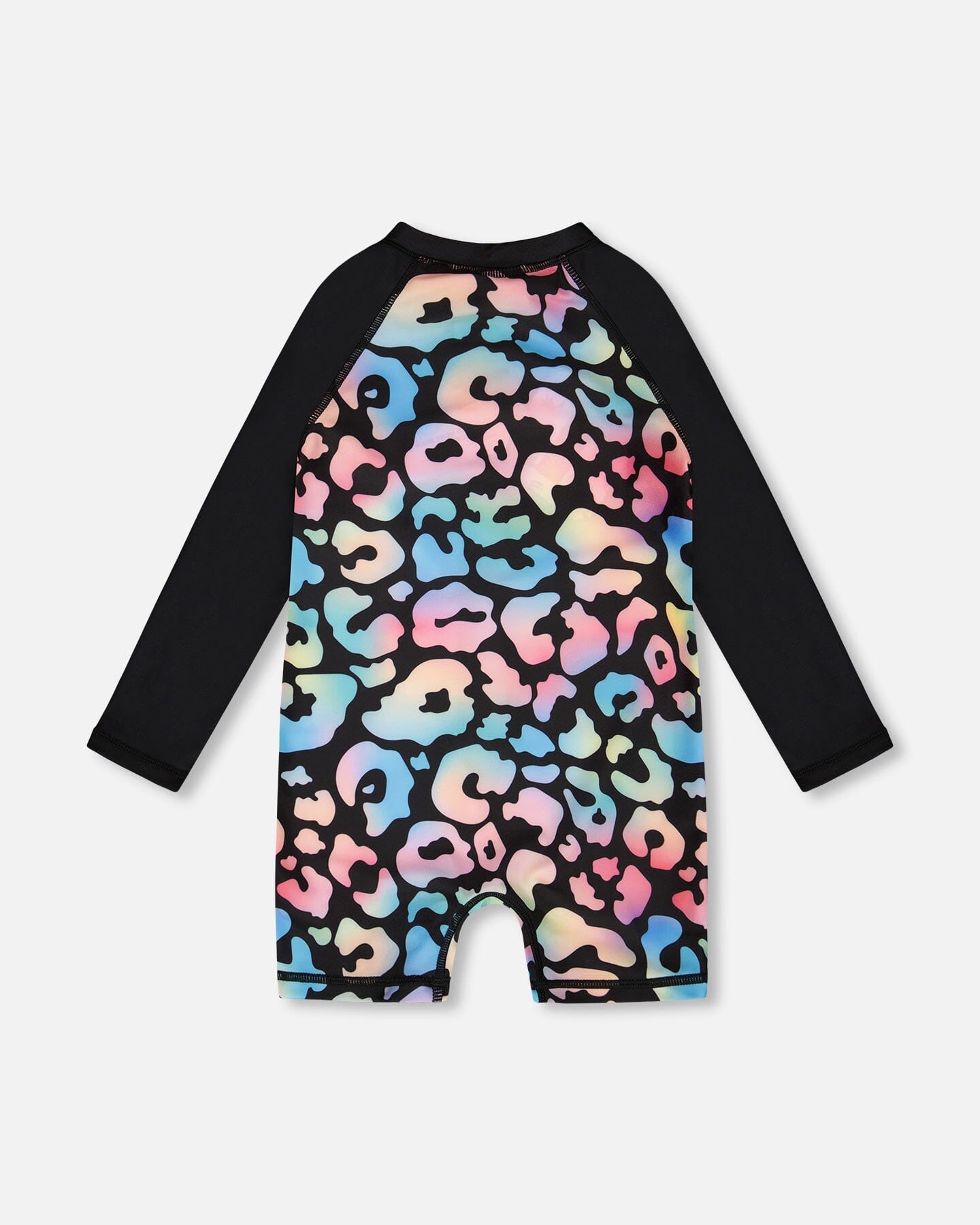 One-Piece Long Sleeve Rashguard Black Leopard Print - H30OG39_3H145