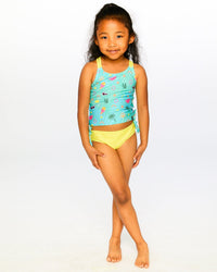 Two-Piece Swimsuit Green Beach Print - H30OG42_3H147