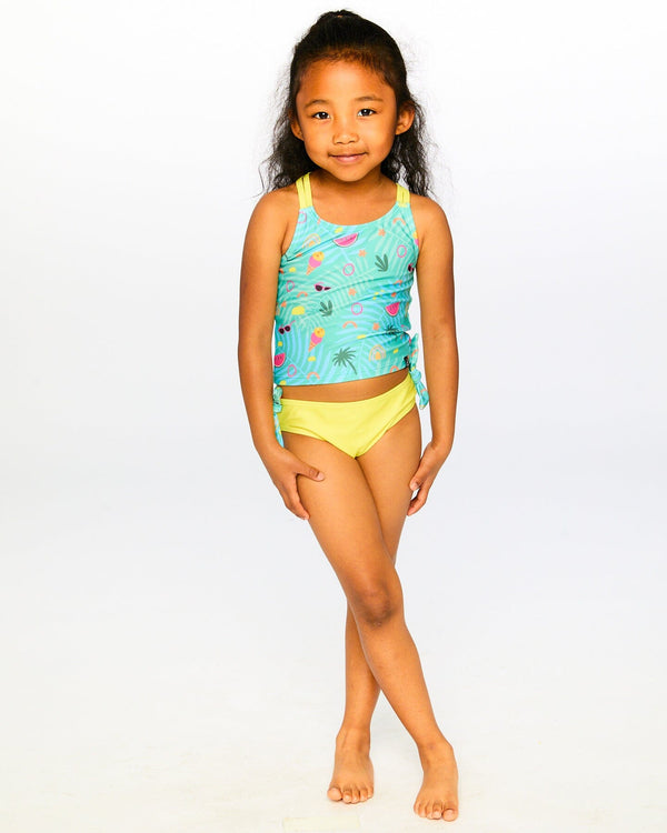 Two-Piece Swimsuit Green Beach Print - H30OG42_3H147