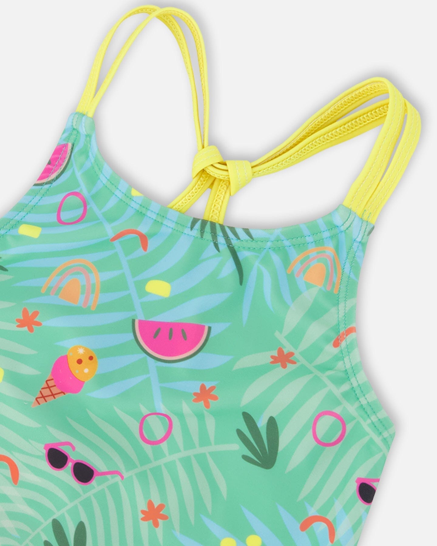 Two-Piece Swimsuit Green Beach Print - H30OG42_3H147