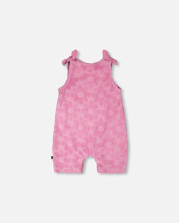 Terry Cloth Romper With Bows Pink - H30OG43_3H180