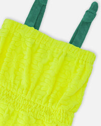 Terry Cloth Sleeveless Jumpsuit Yellow - H30OG45_3H181