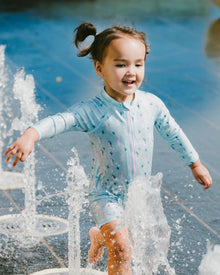 Baby And Toddler One-Piece Long Sleeve Rashguard Blue Seahorse Print - H30OG60_3H150