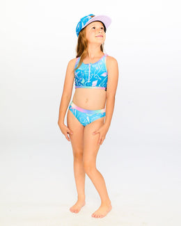 Two-Piece Swimsuit Blue Shell Print - H30OG62_3H153