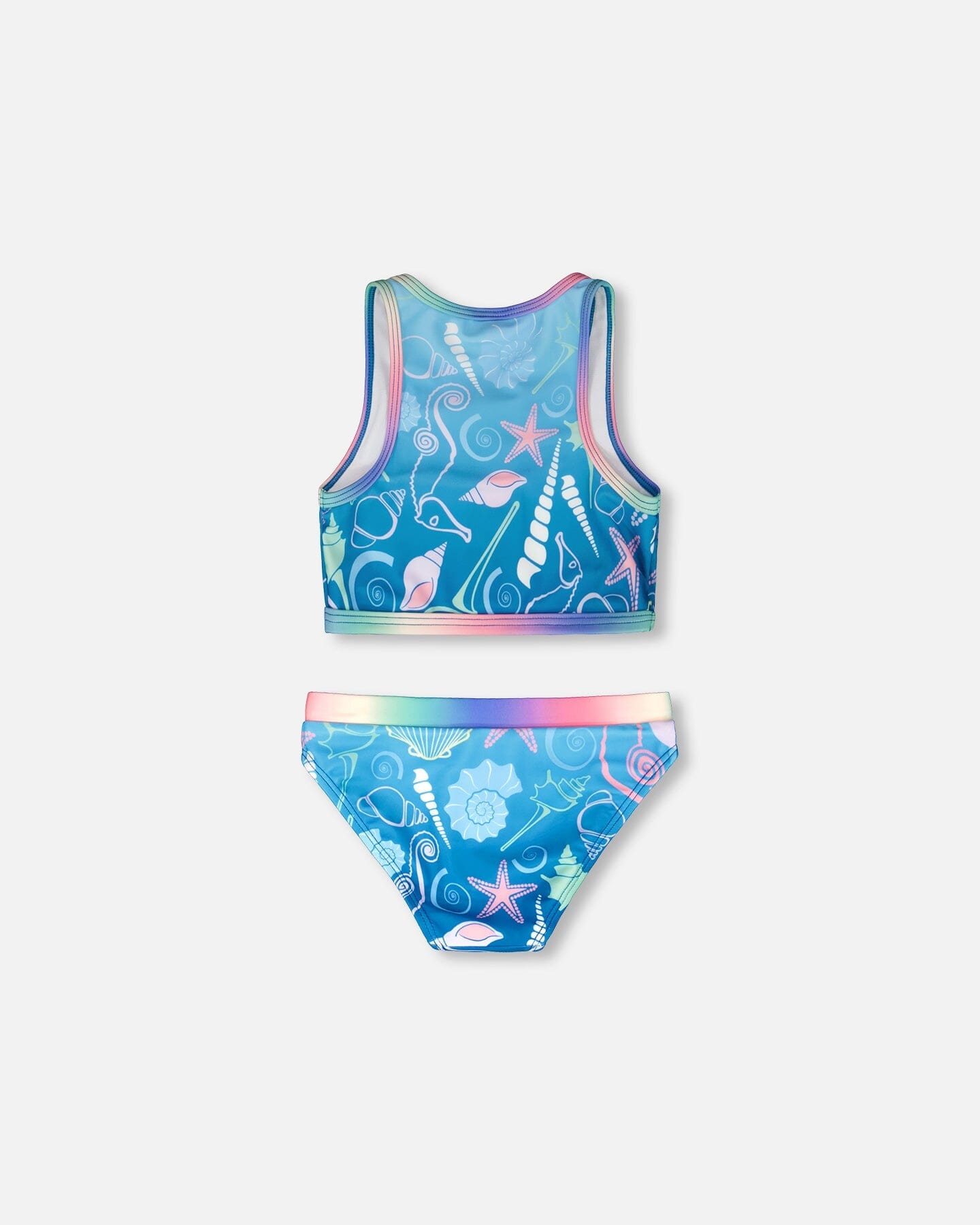 Two-Piece Swimsuit Blue Shell Print - H30OG62_3H153