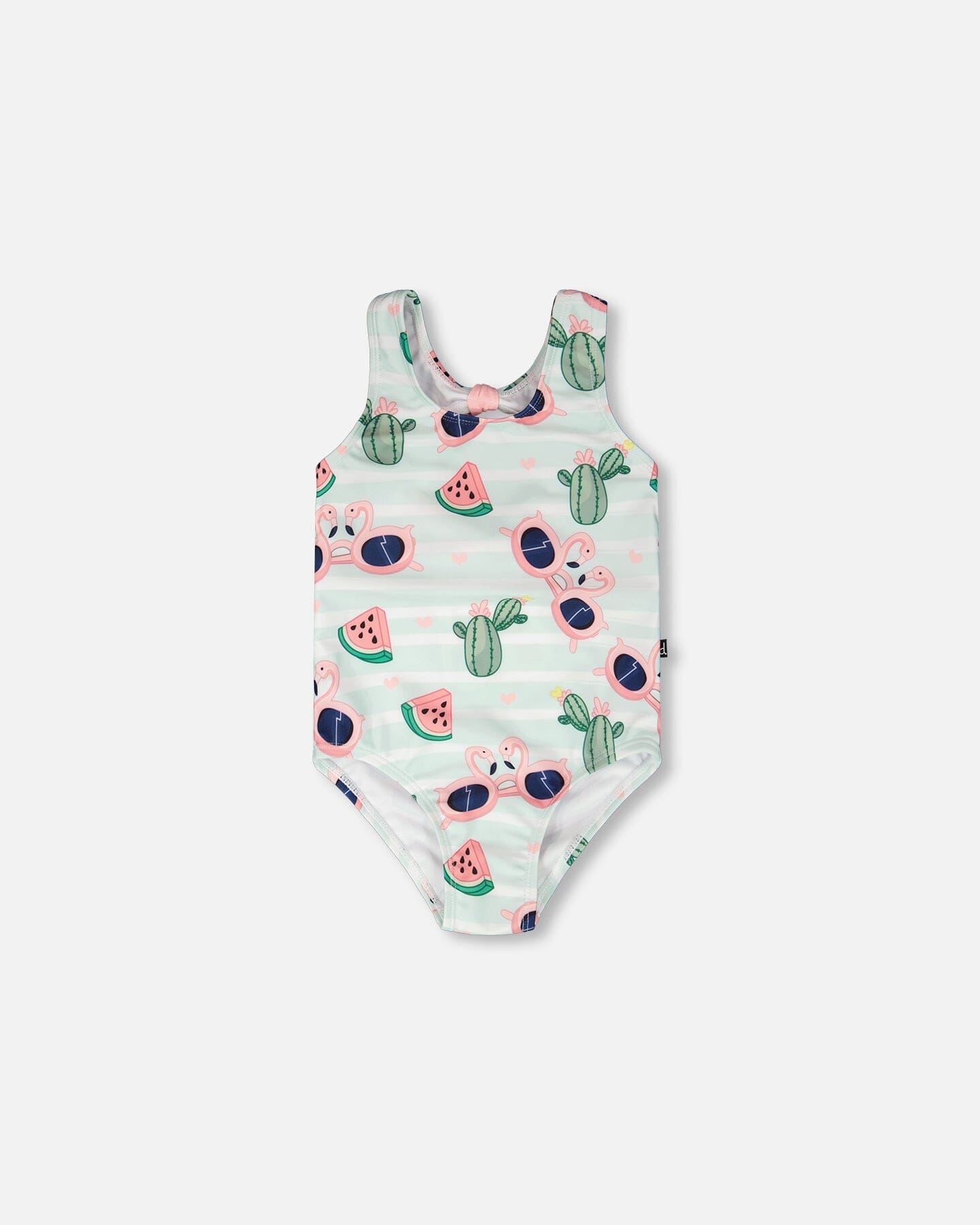 One-Piece Swimsuit Blue Flamingo And Cactus Print - H30OG64_3H151