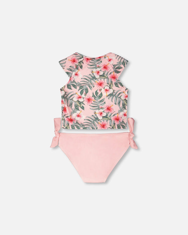 Two-Piece Swimsuit Pink Hibiscus Print - H30OG71_3H152