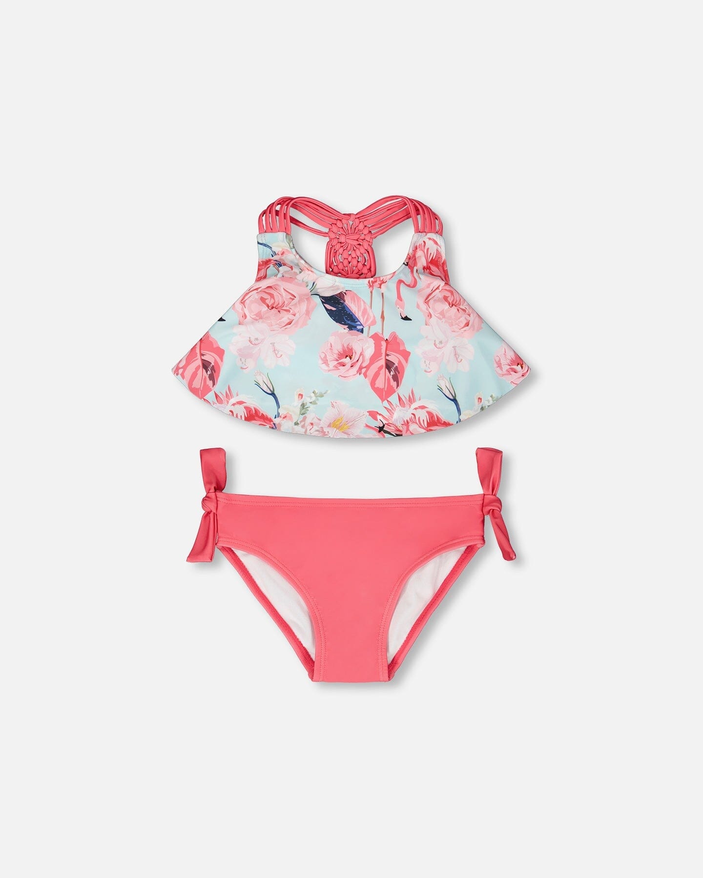 Two-Piece Swimsuit Blue Flamingo Print - H30OG72_3H154