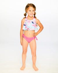 Two-Piece Swimsuit Blue Flamingo Print - H30OG72_3H154