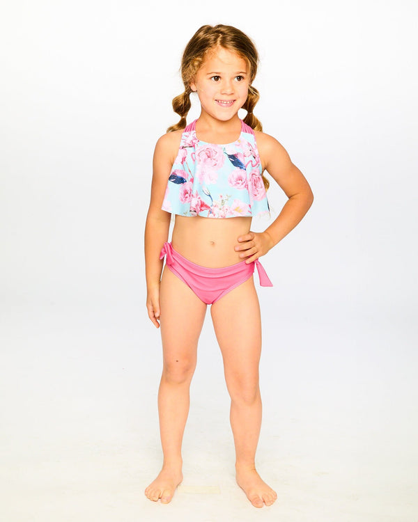 Two-Piece Swimsuit Blue Flamingo Print - H30OG72_3H154