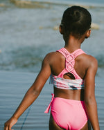 Two-Piece Swimsuit Blue Flamingo Print - H30OG72_3H154