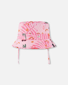 Beach Hat Pink Beach Print - H30OGC_3H148