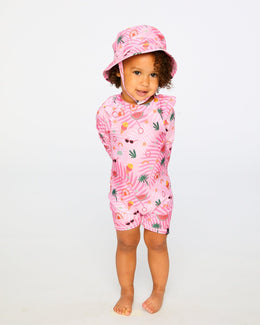 Beach Hat Pink Beach Print - H30OGC_3H148