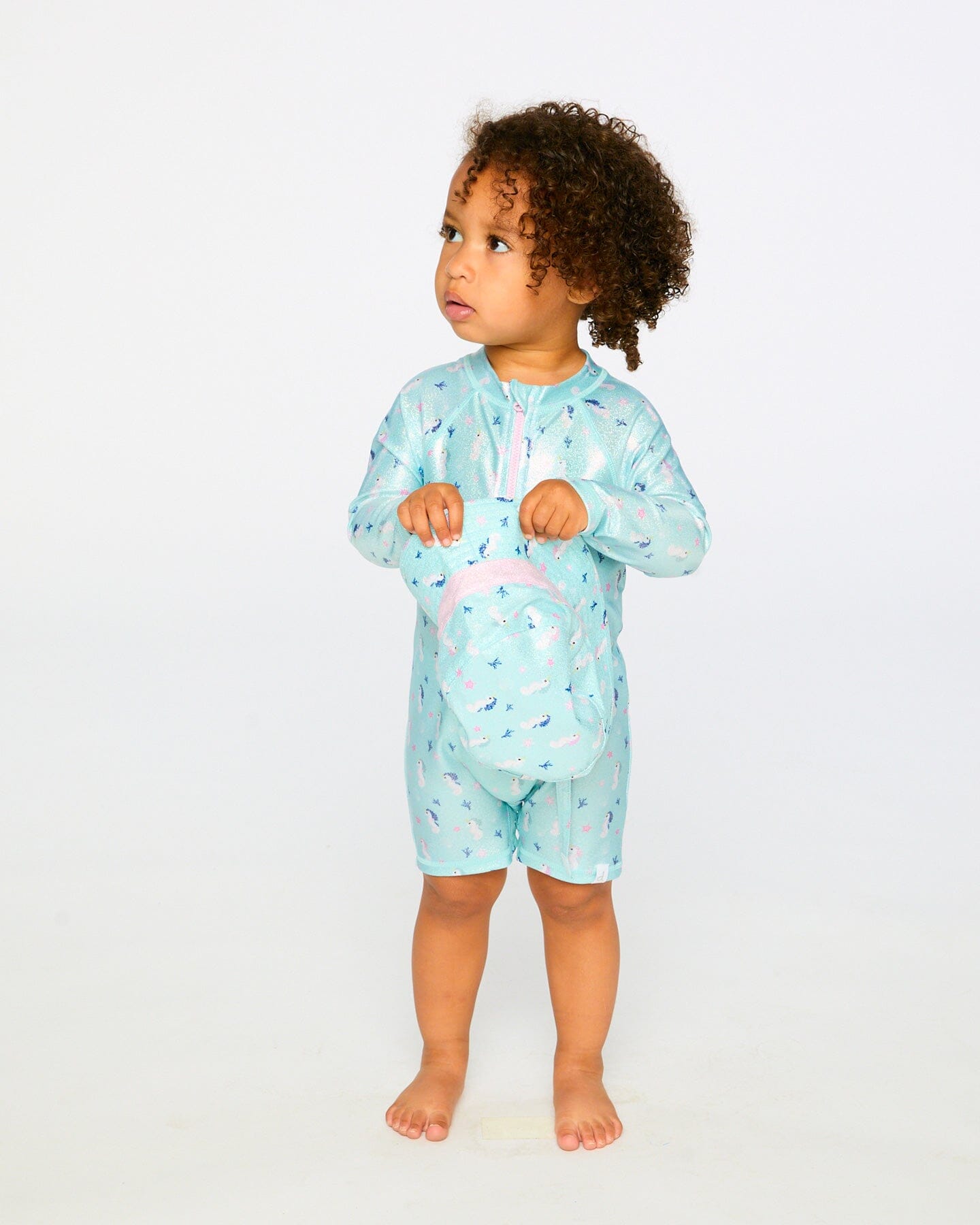 Beach Hat Blue Seahorse Print - H30OGC_3H150